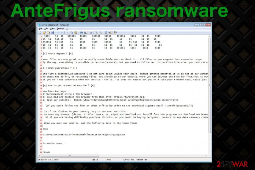 AnteFrigus ransomware virus