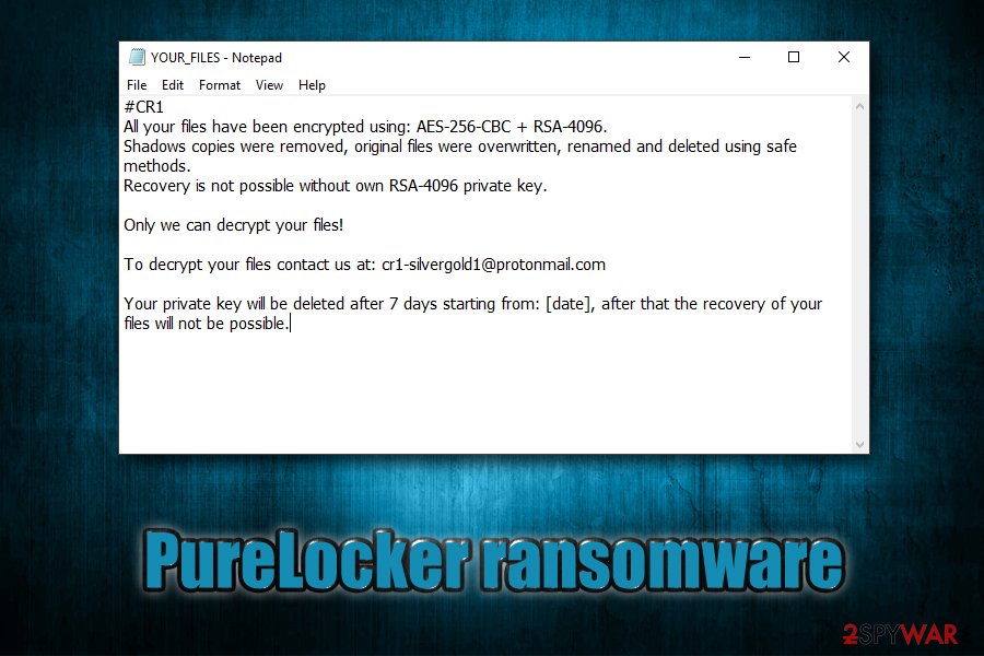 PureLocker ransomware