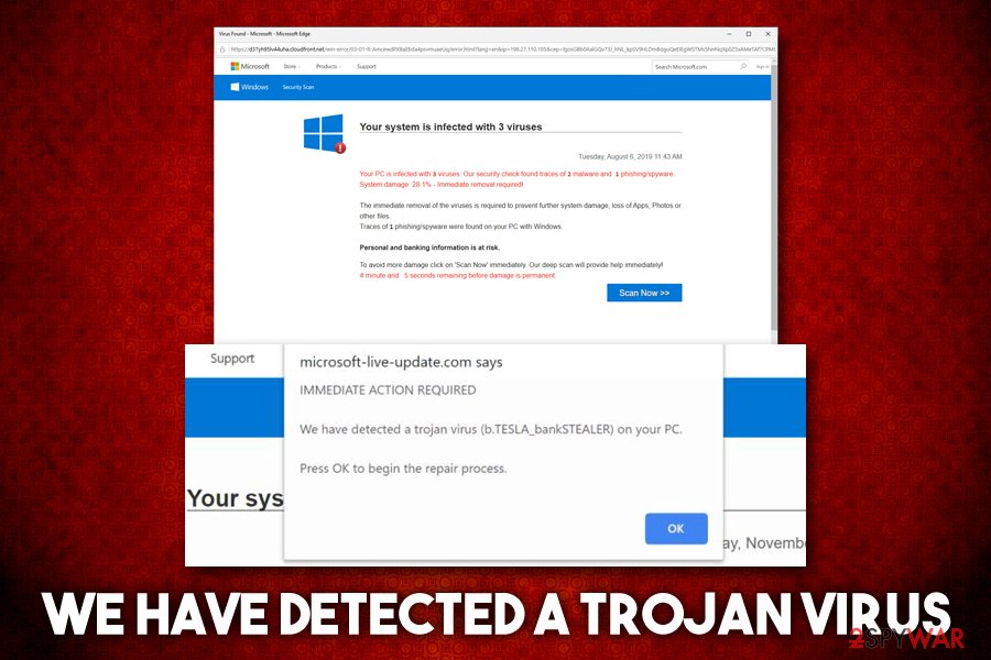 We have detected a Trojan virus