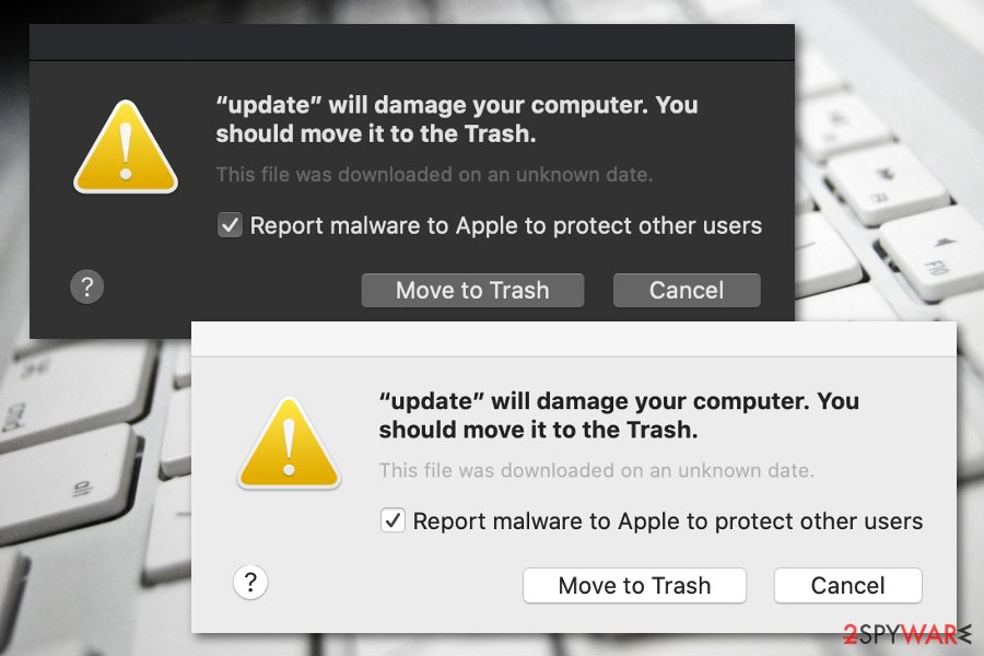 Will damage your computer. You should move it to the Trash note