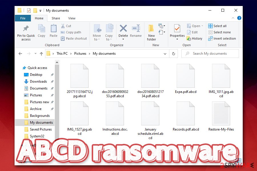 ABCD ransomware encrypted files