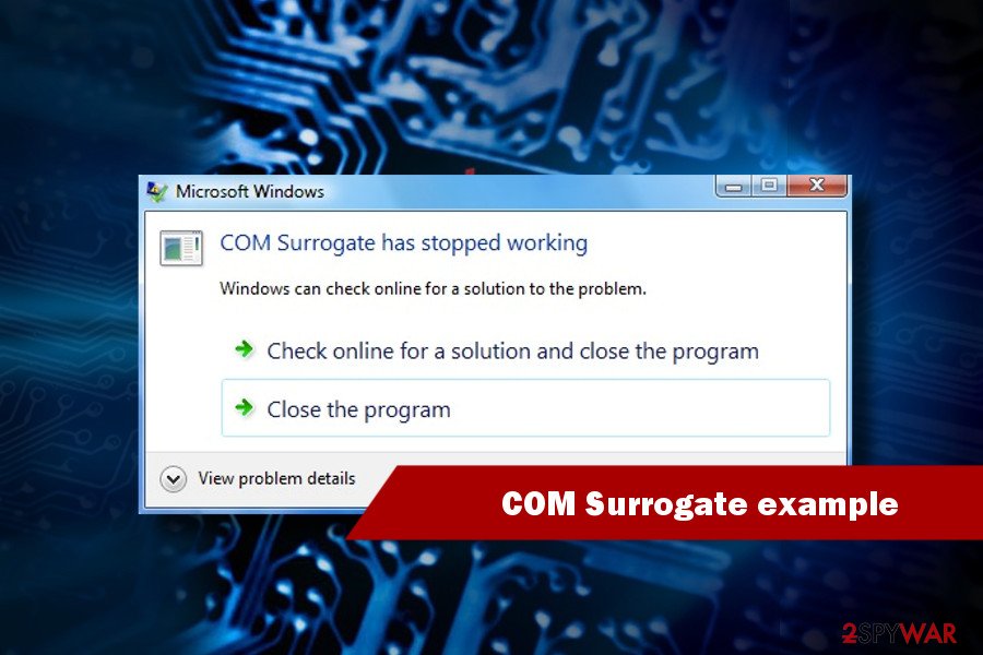 COM surrogate has stopped working example