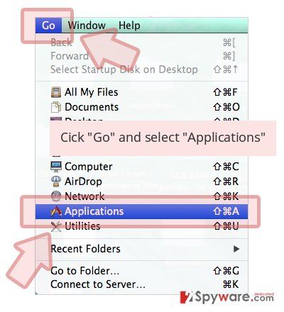 Cick 'Go' and select 'Applications'