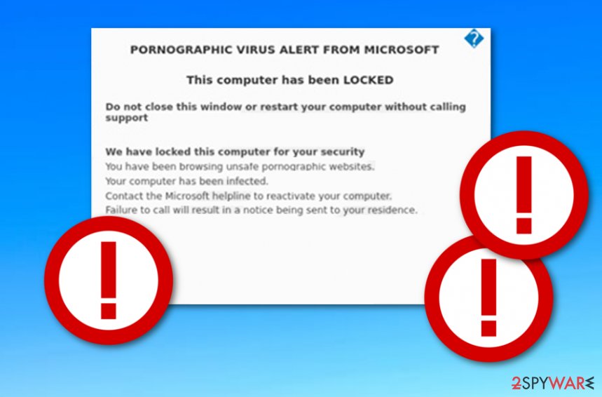 PORNOGRAPHIC VIRUS ALERT FROM MICROSOFT message