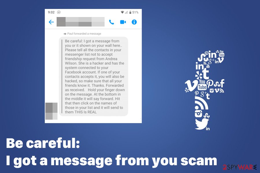 Facebook virus Andrea Wilson scam