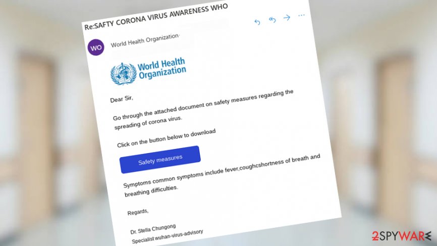 Crooks pose as the WHO and send fake Coronavirus awareness messages