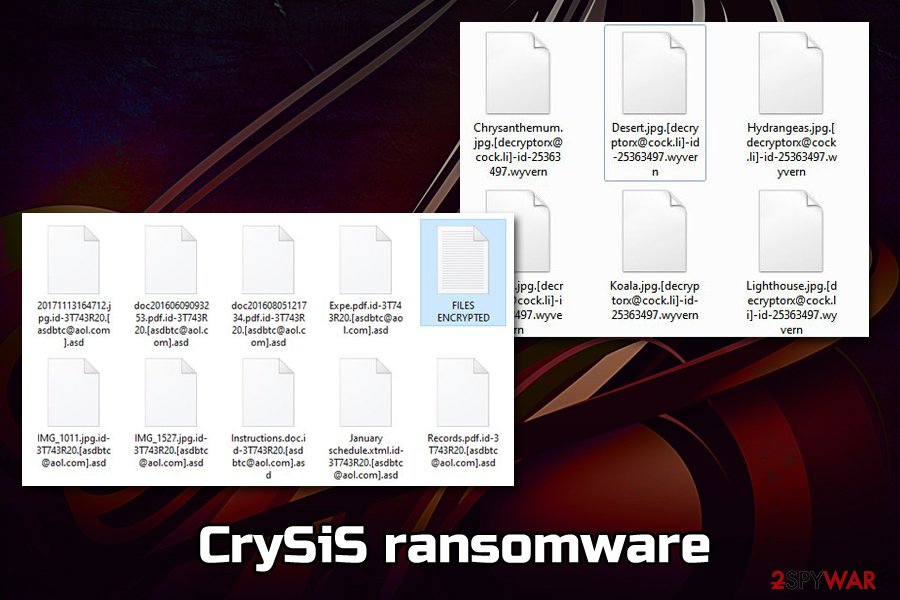 CrySiS ransomware encrypted files