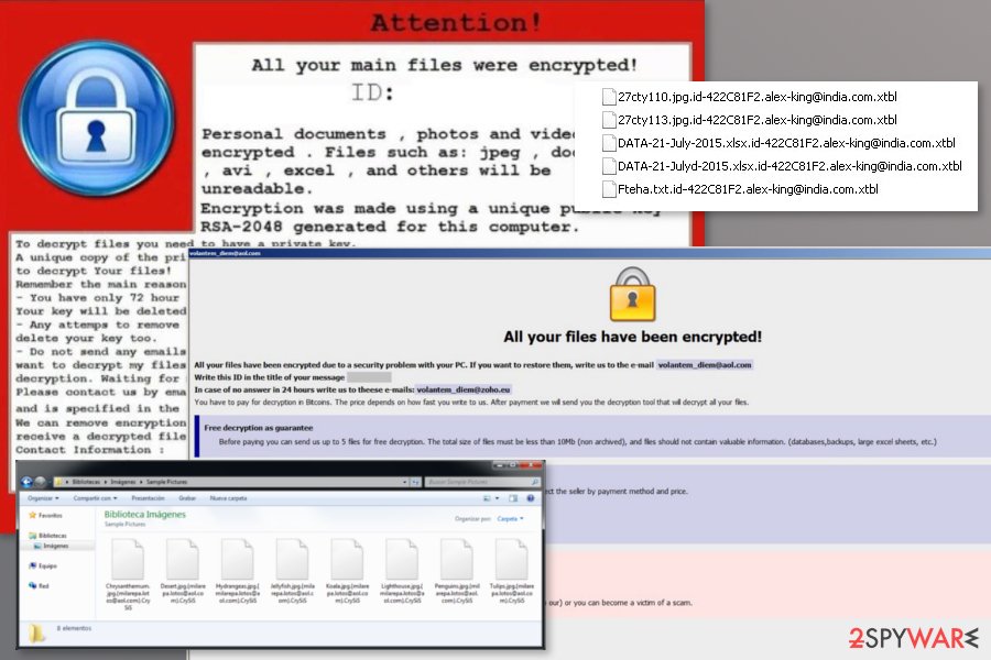 Examples of Crysis ransomware