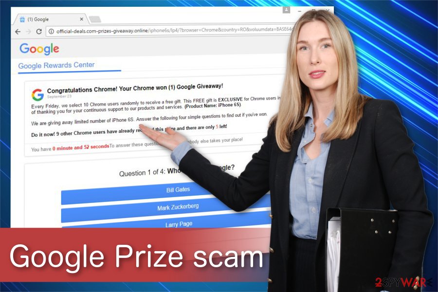 Google Prize scam illustration