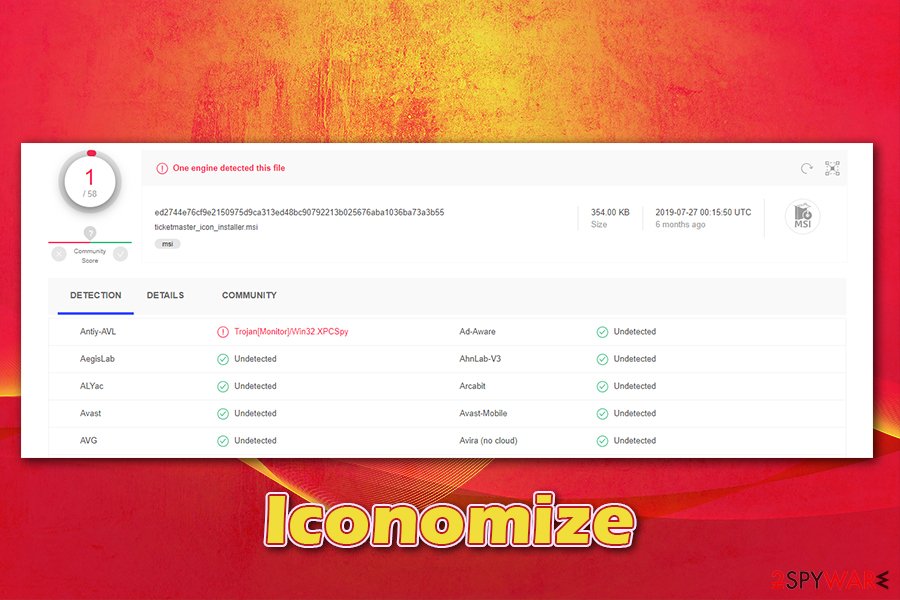 Iconomize detection