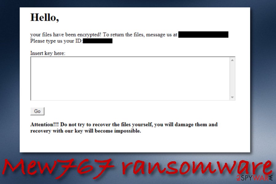 Mew767 ransomware