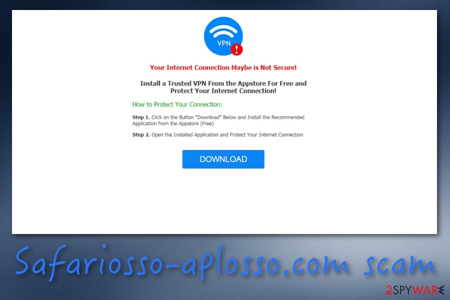 Safariosso-aplosso.com pop-up scam