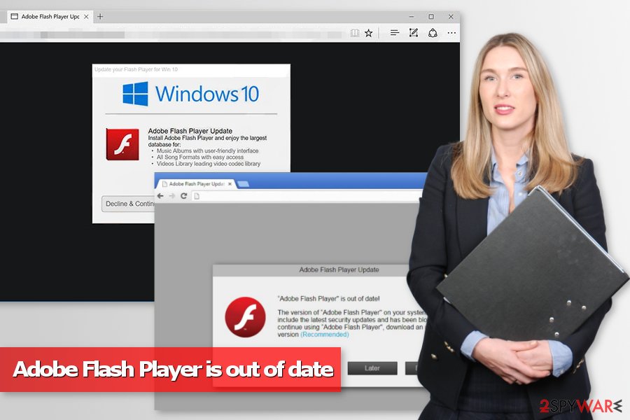Adobe Flash Player is out of date pop-up