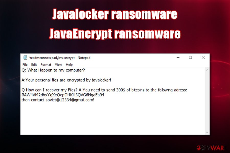 Javalocker ransomware