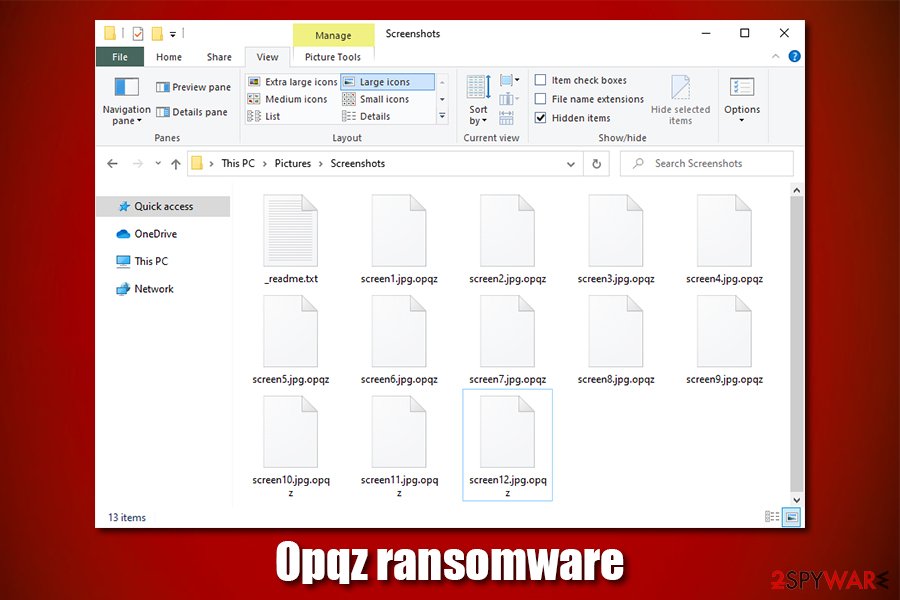 Opqz ransomware encrypted files