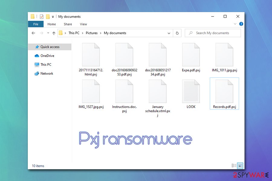 Pxj ransomware encrypted files