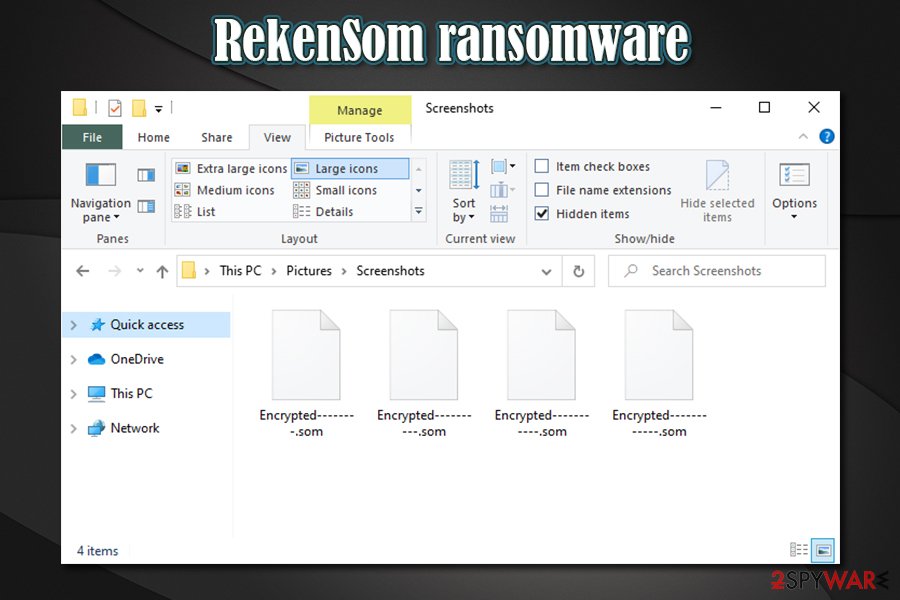 RekenSom ransomware encrypted files