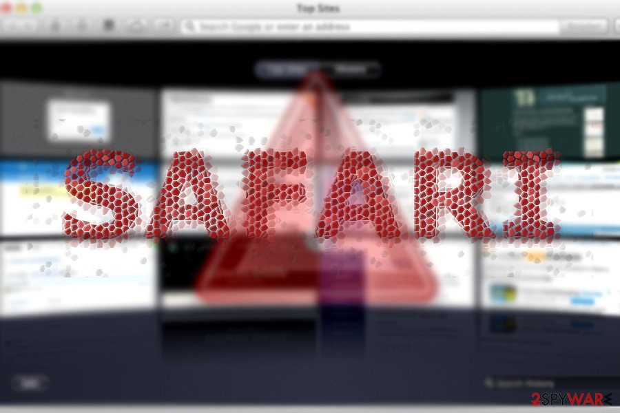 The image displaying Safari redirect infection