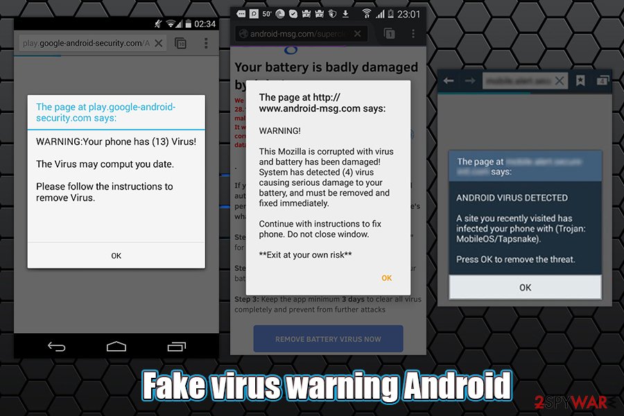 Fake virus warning Android