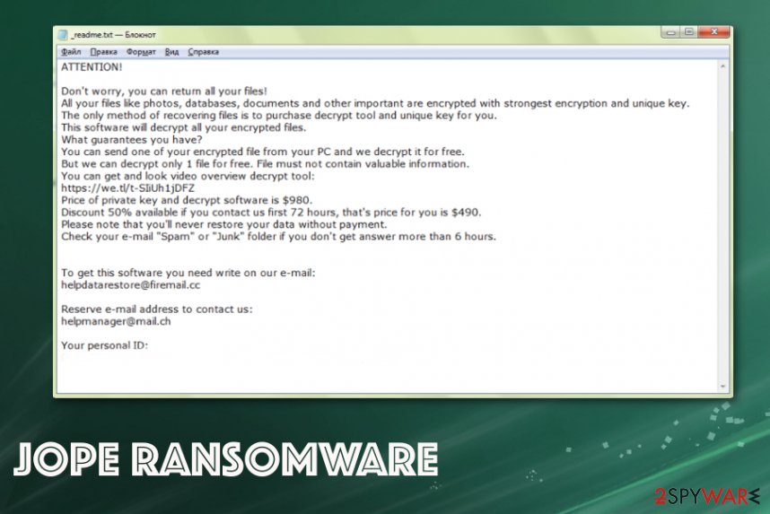Jope ransomware