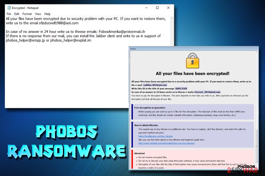 Phobos ransomware - new variants