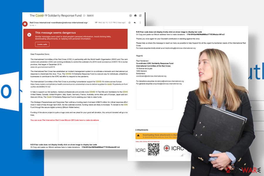 Fake RedCross emails on Outlook