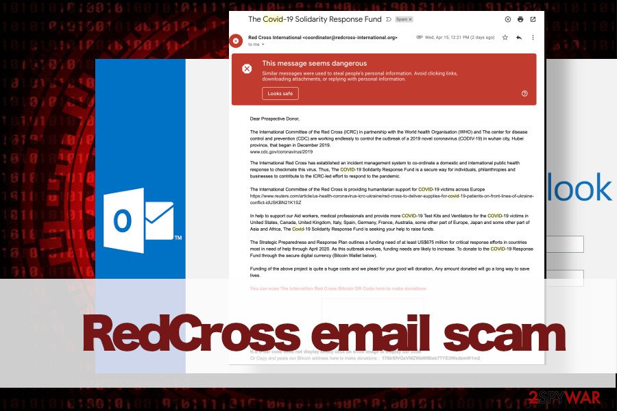 RedCross email scam printscreen