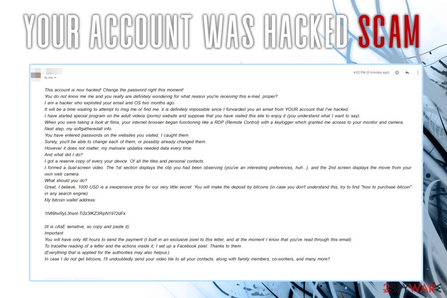 Your account was hacked