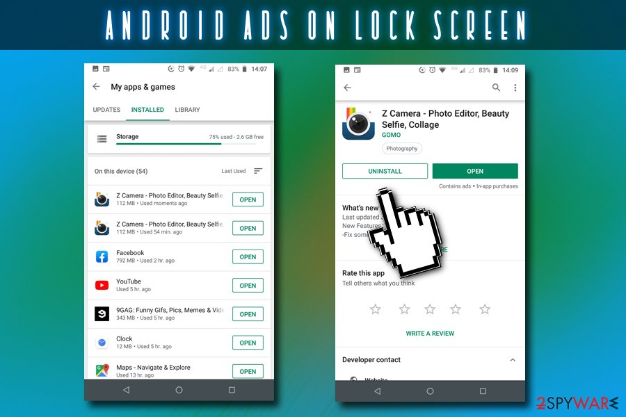 Android ads on lock screen removal guide