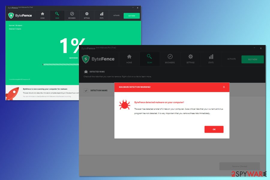 Bytefence detected malware