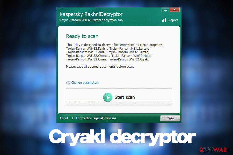 Unlock files with a free decryptor