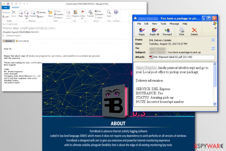FormBook virus spreasd via malicious spam emails