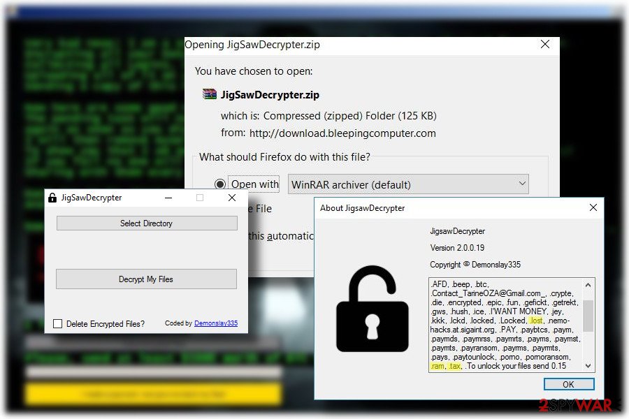 Jigsaw ransomware decryption software
