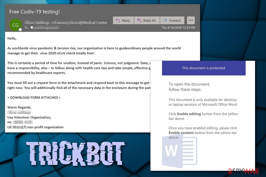 TrickBot Covid-19 phishing