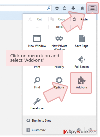 Click on menu icon and select 'Add-ons'