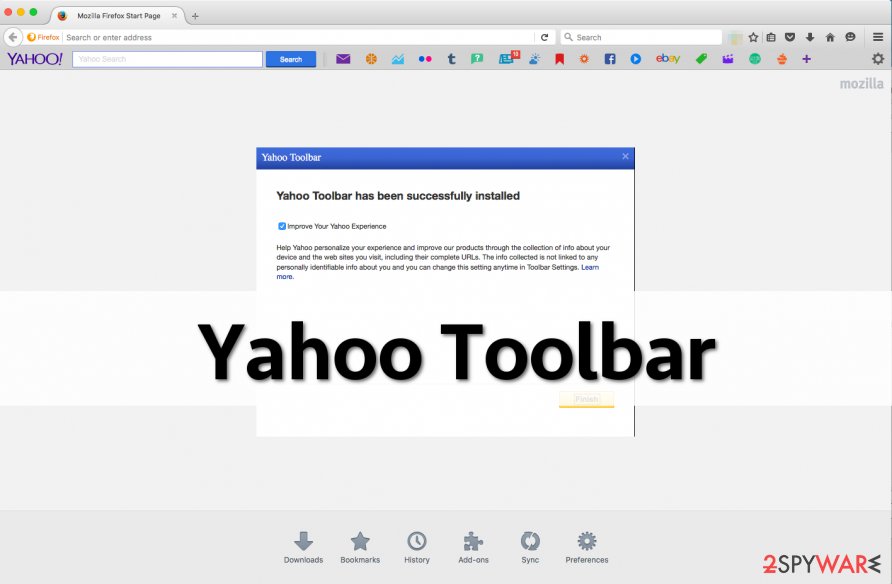 Screenshot of Yahoo Toolbar