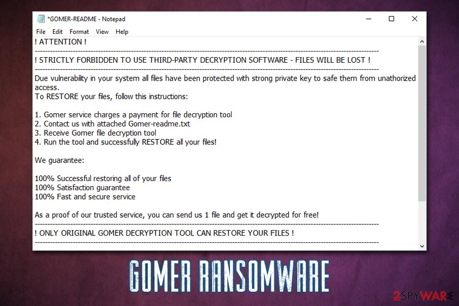 Gomer ransomware