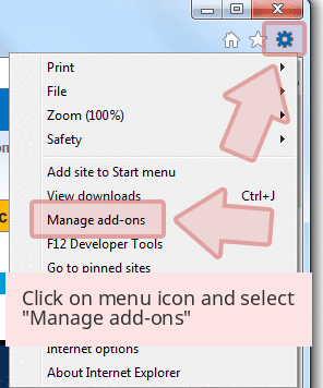 Click on menu icon and select 'Manage add-ons'