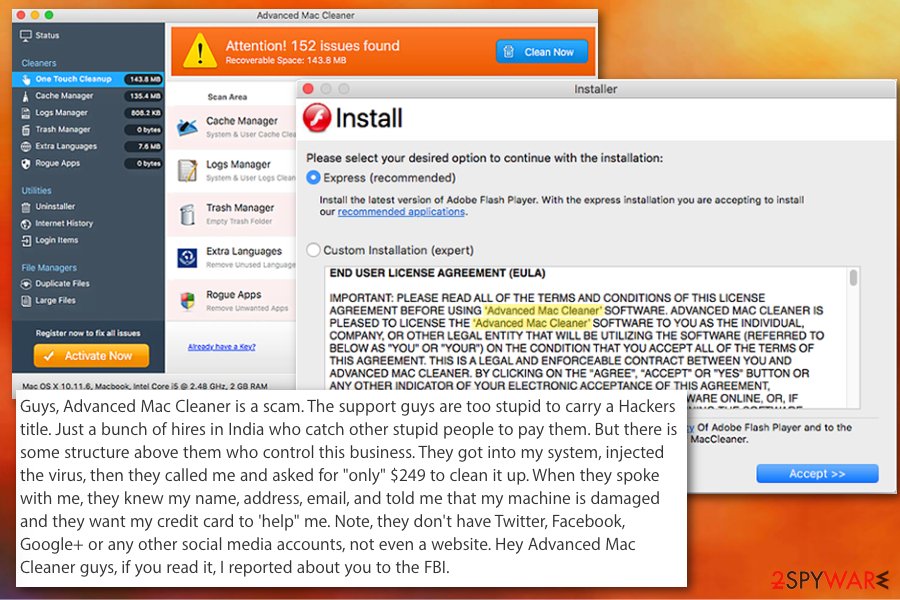 Advanced Mac Cleaner scam