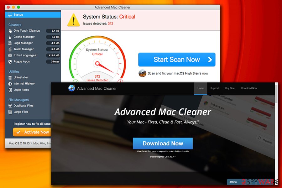 Advanced Mac Cleaner potentially unwanted program