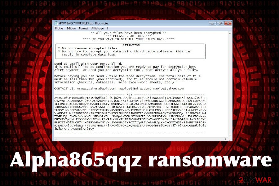 Alpha865qqz ransomware