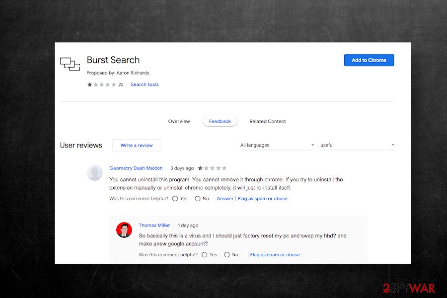 Burst Search extension