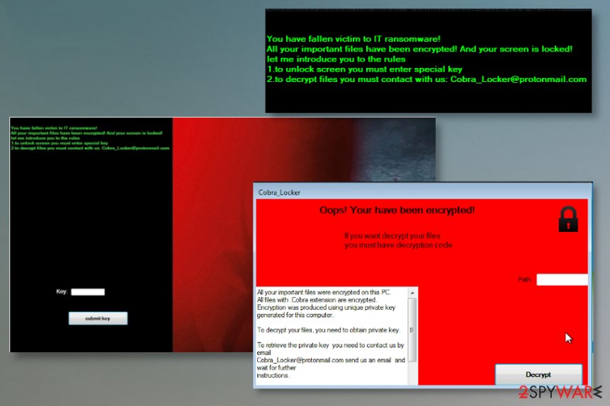 Ransom notes of Cobra Locker ransomware virus