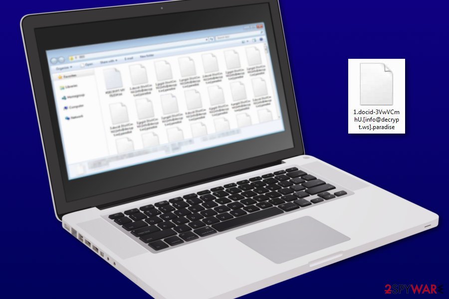 Paradise ransomware encrypted files
