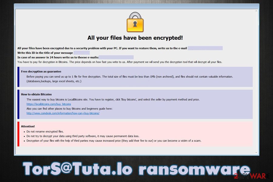 TorS@Tuta.Io ransomware
